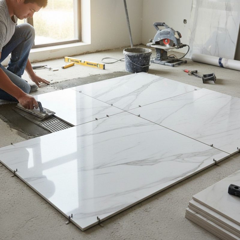 Mosaic Tile Floor Installation